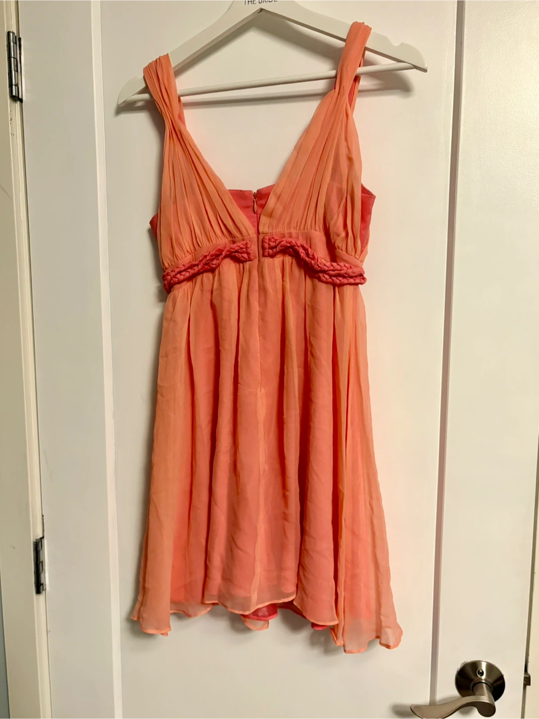 Women's Peach/Coral Ruched Mini Dress - photo 2
