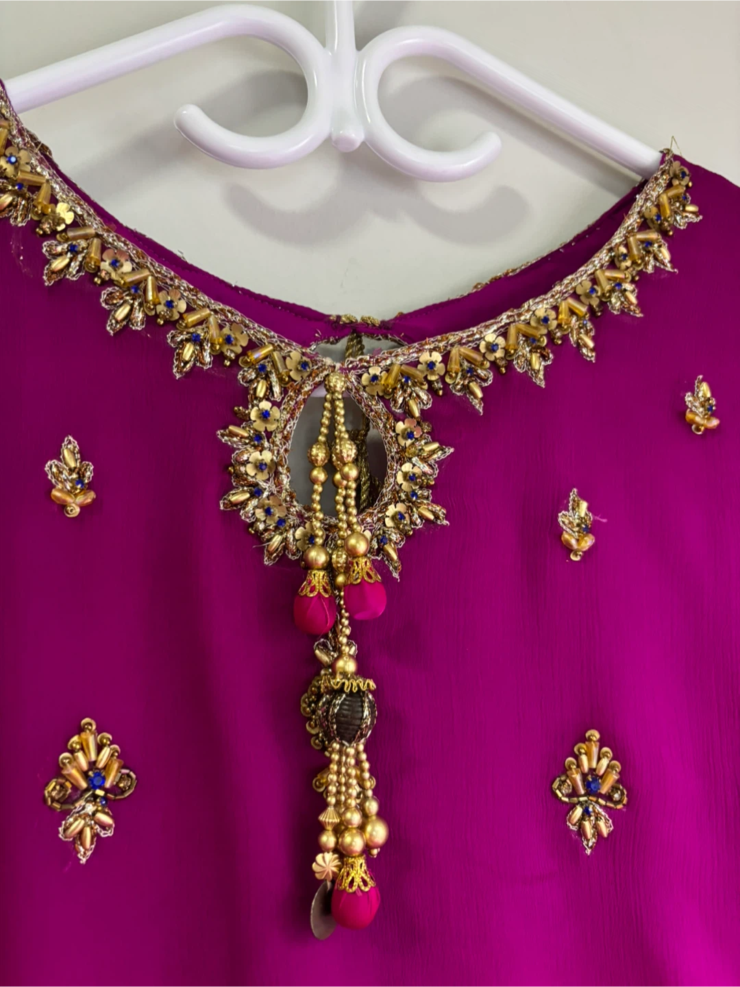 Hot pink branded suit with crushed sharara - photo 4