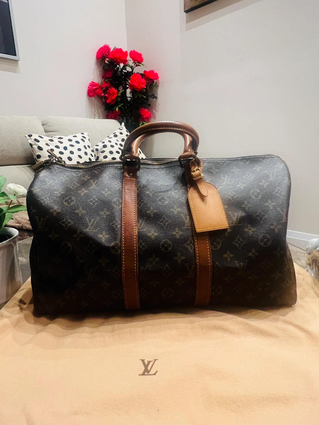Louis Vuitton Monogram Keepall 55 Duffle Bag