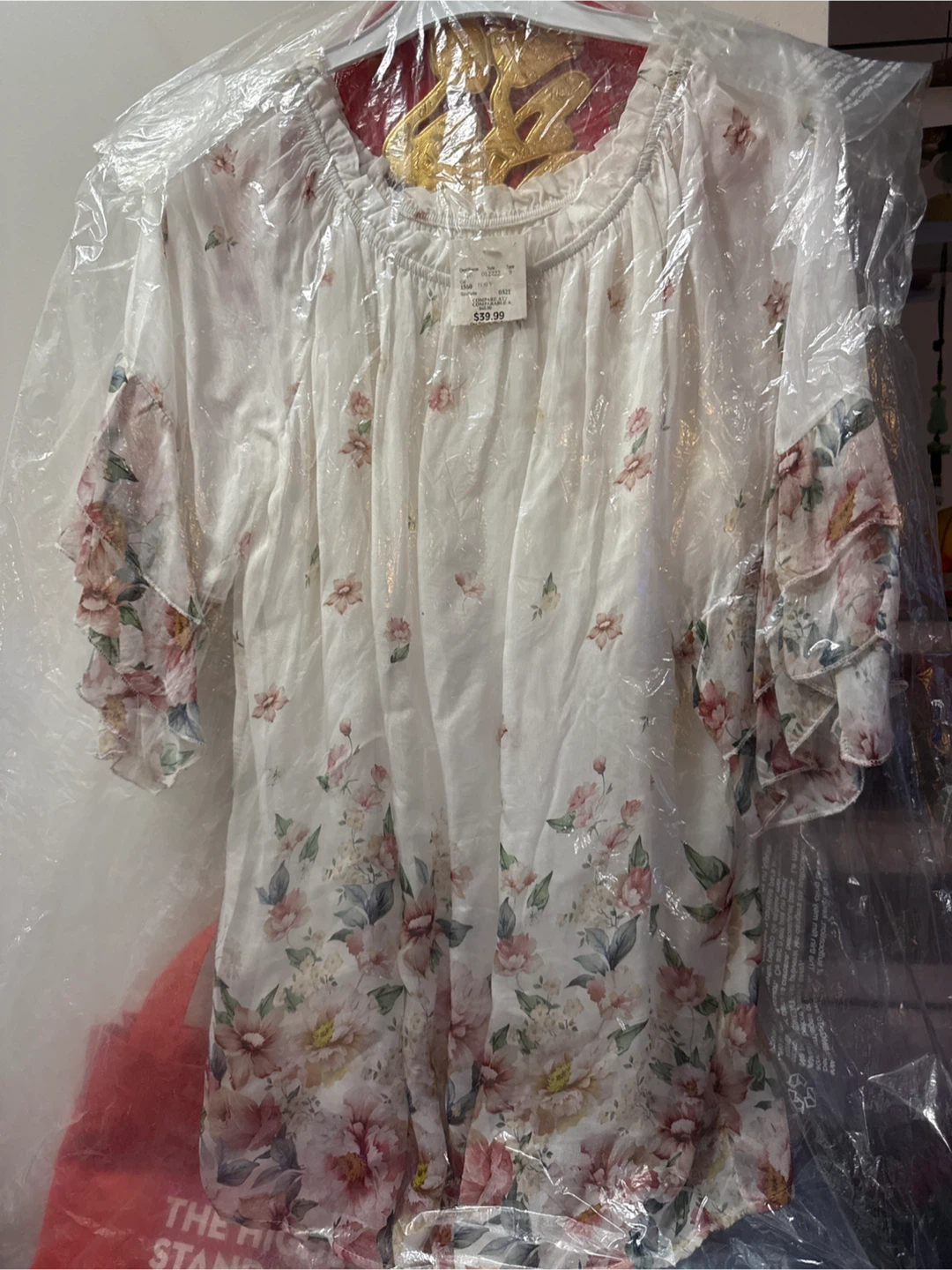 White Floral Blouse