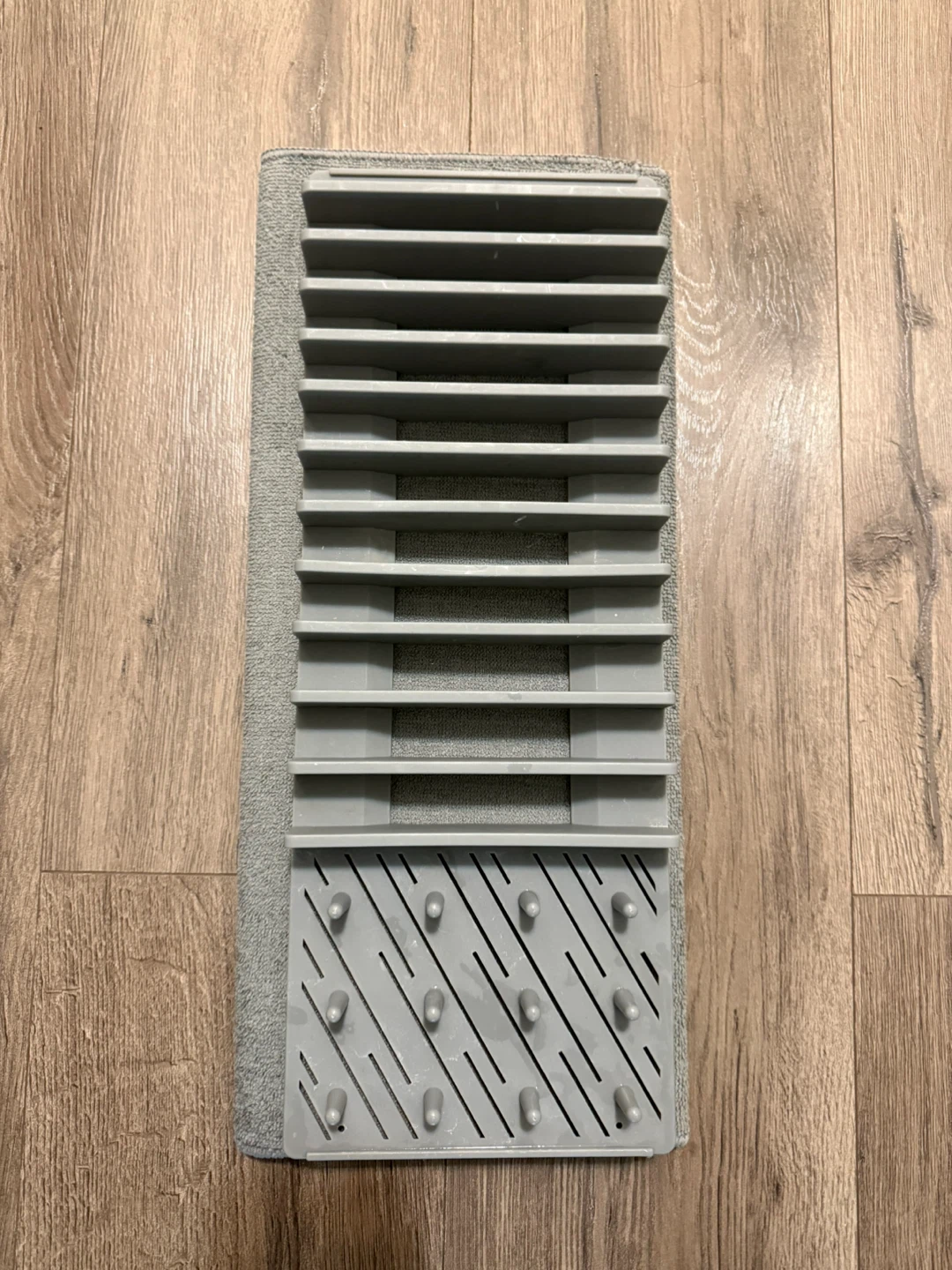 Grey Dish Drying Rack with Microfiber Mat