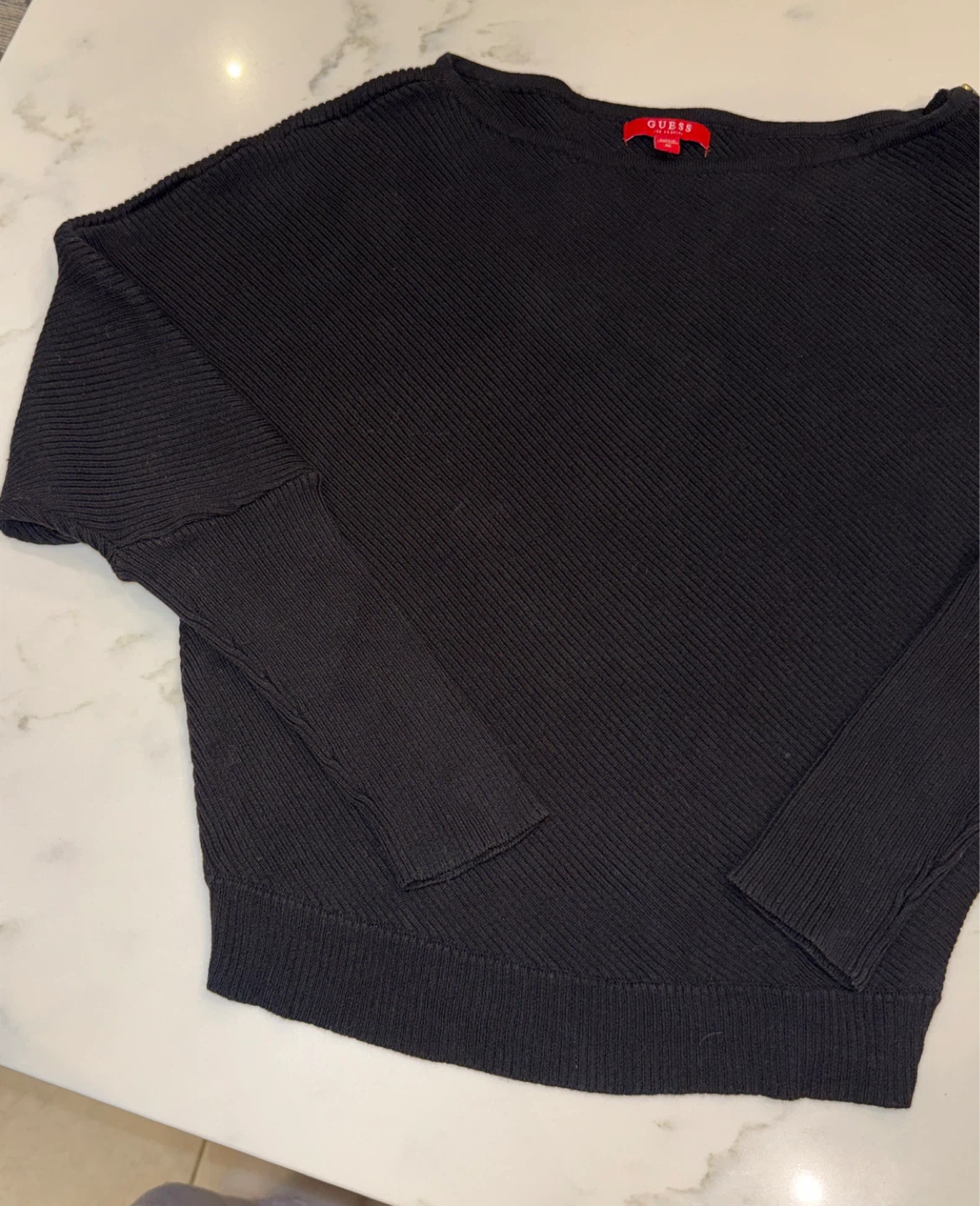 GUESS Black Sweater Off the shoulder - photo 2