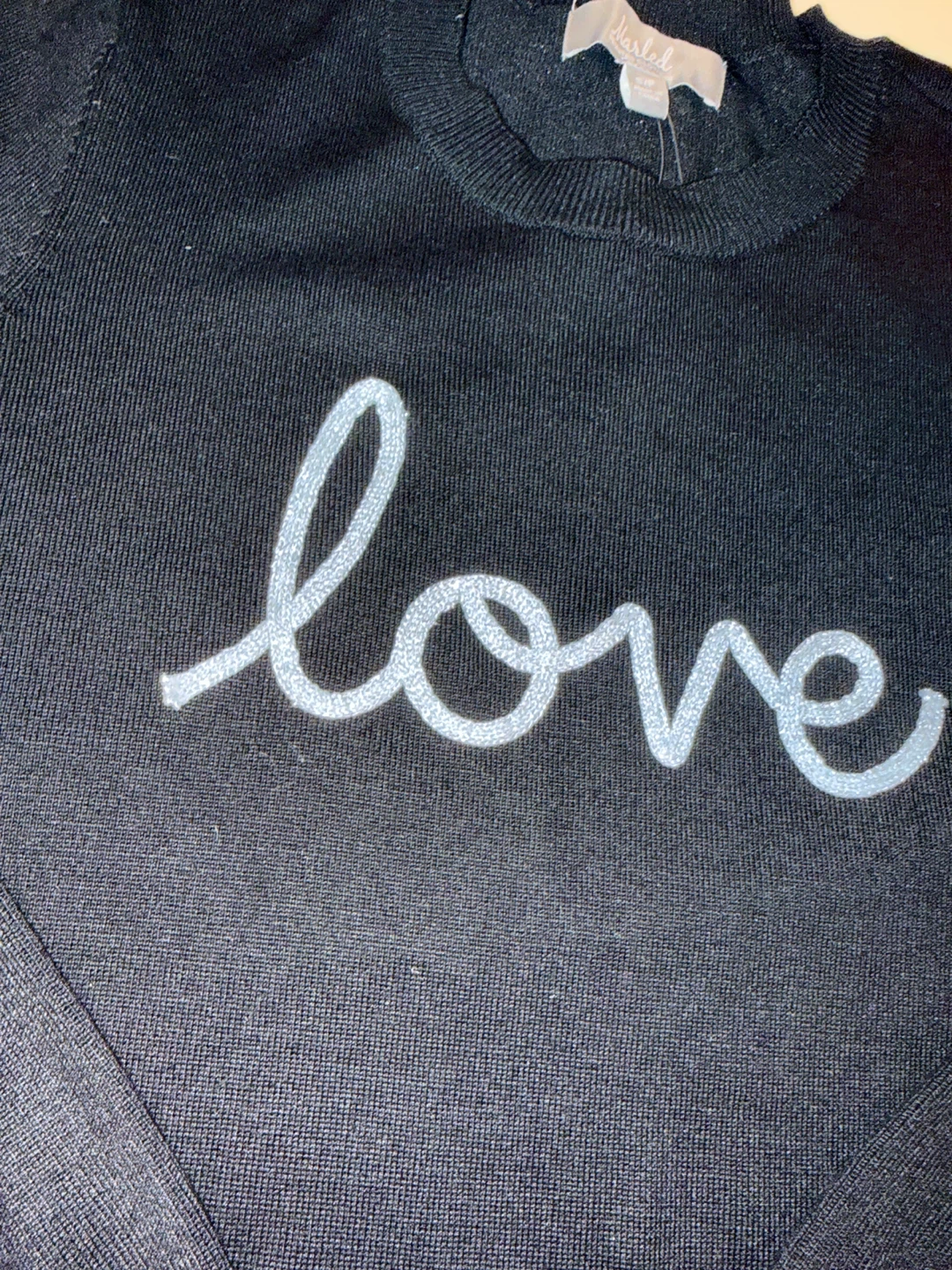 Lightweight Black "love" Sweater - photo 4