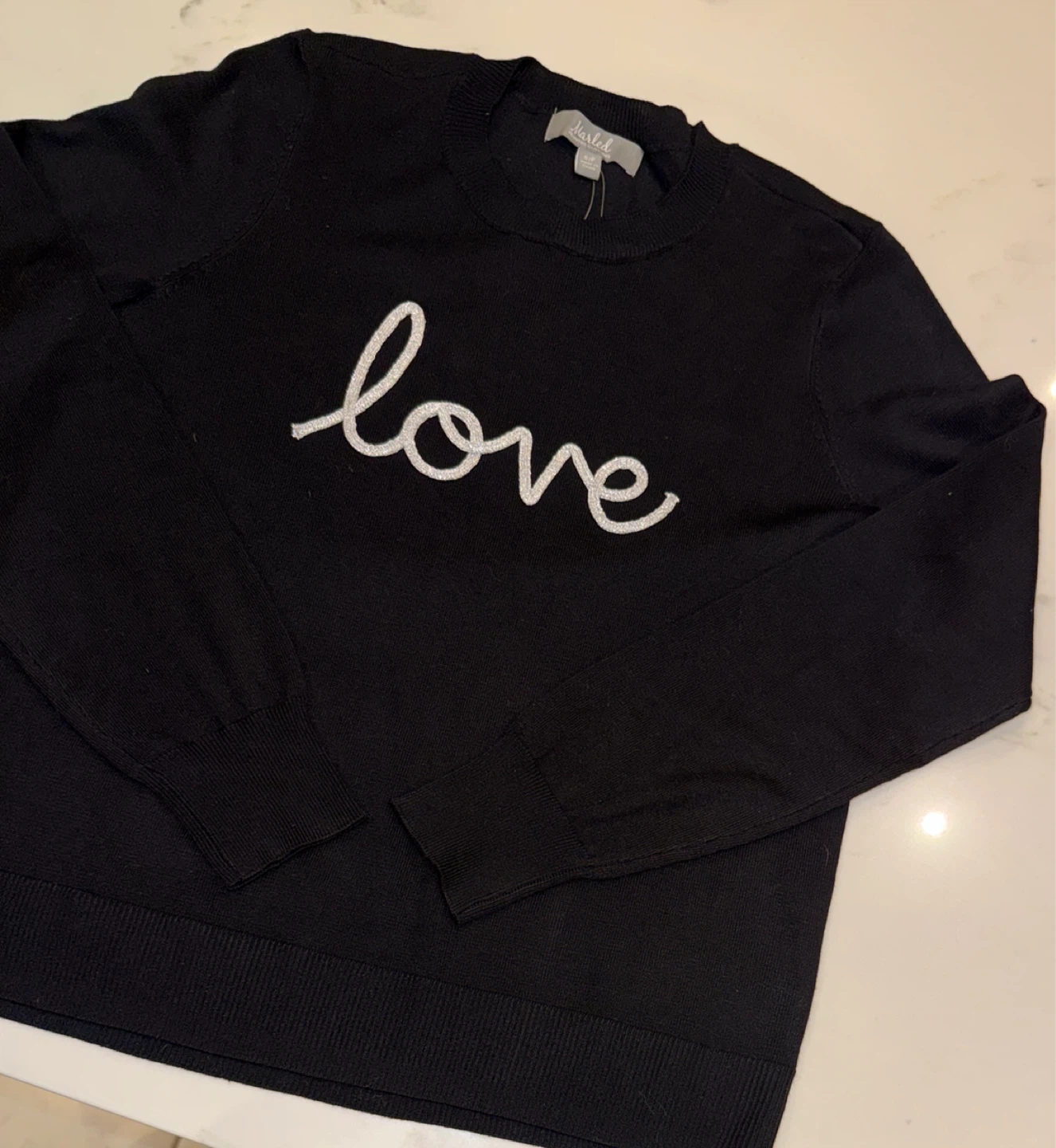 Lightweight Black "love" Sweater - photo 5