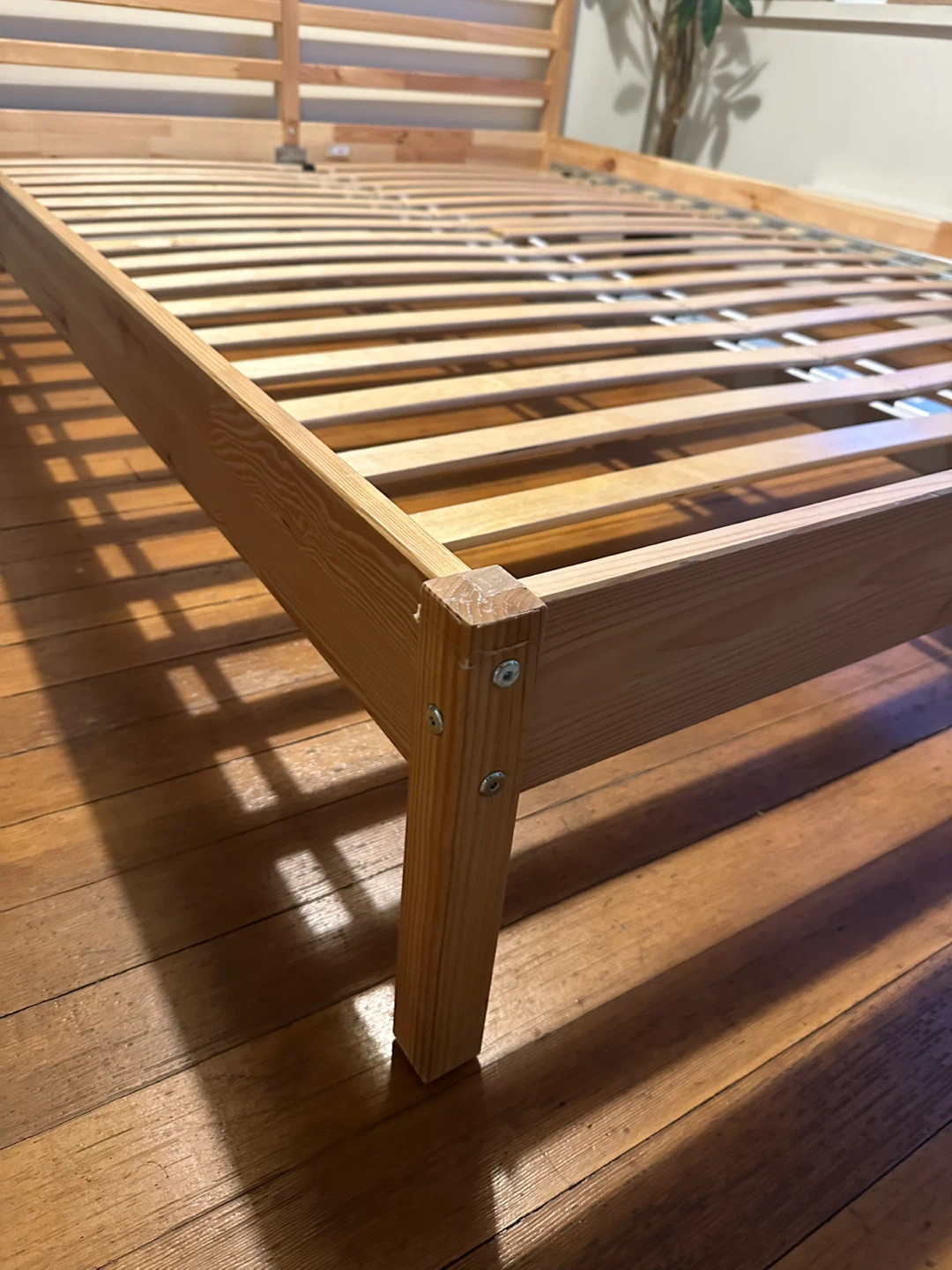 Ikea wooden Double bed frame *Delivery included - photo 2