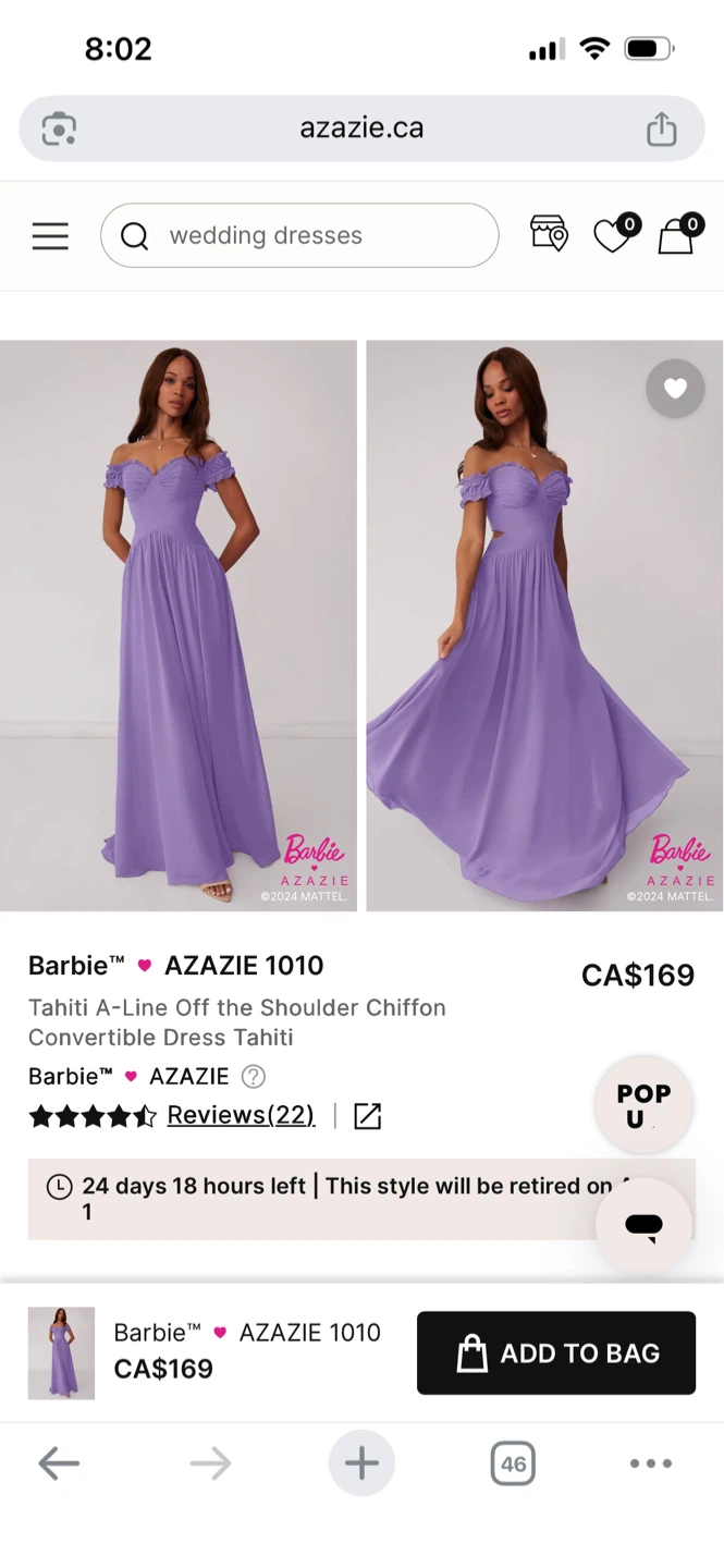 Barbie x Azazie 1010 Tahiti A-Line Chiffon Dress - photo 4