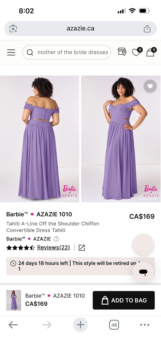 Barbie x Azazie 1010 Tahiti A-Line Chiffon Dress - photo 2