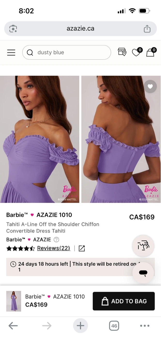 Barbie x Azazie 1010 Tahiti A-Line Chiffon Dress - photo 3