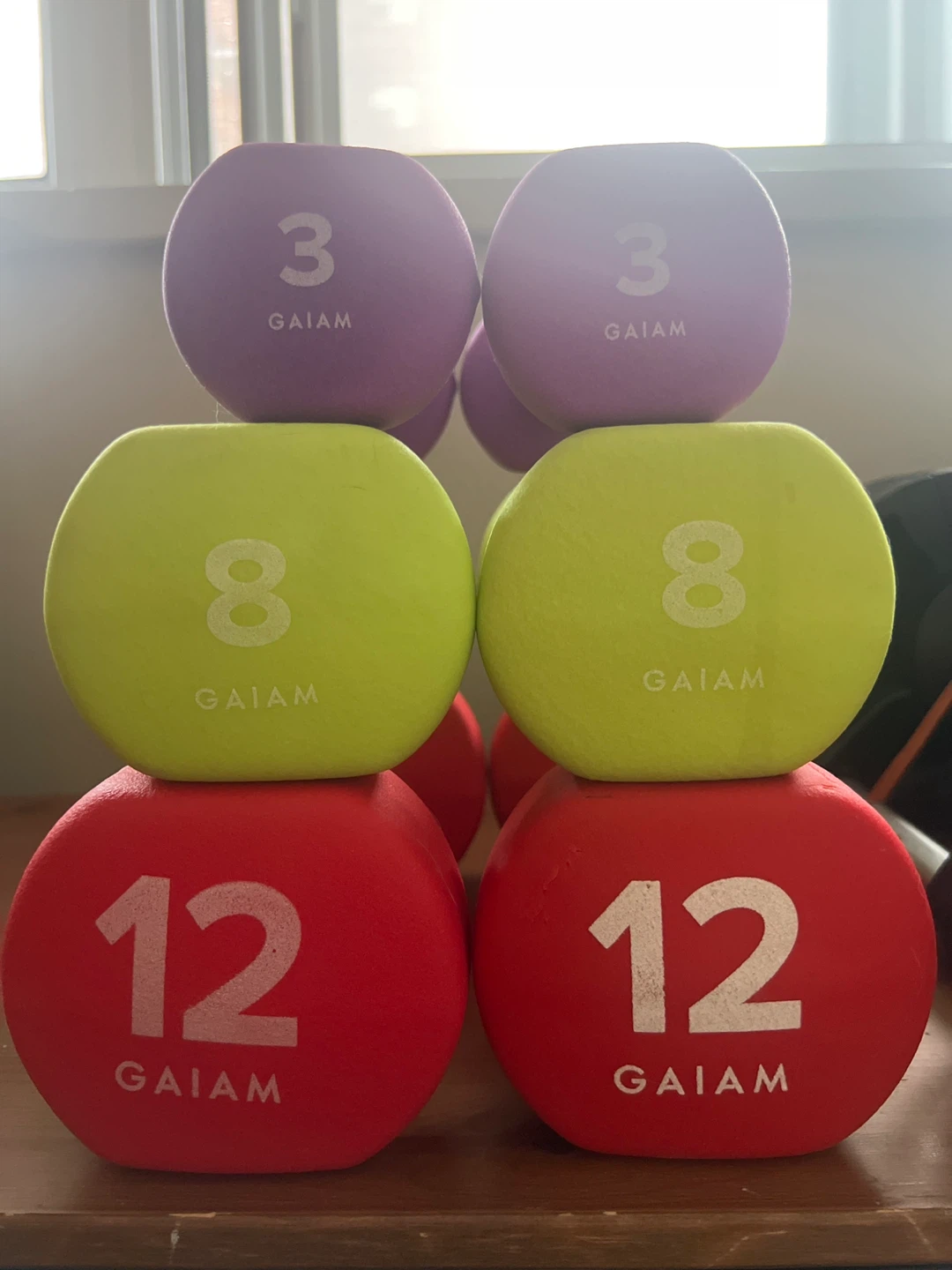 Gaiam Dumbbell Set - 3, 8, and 12 lbs