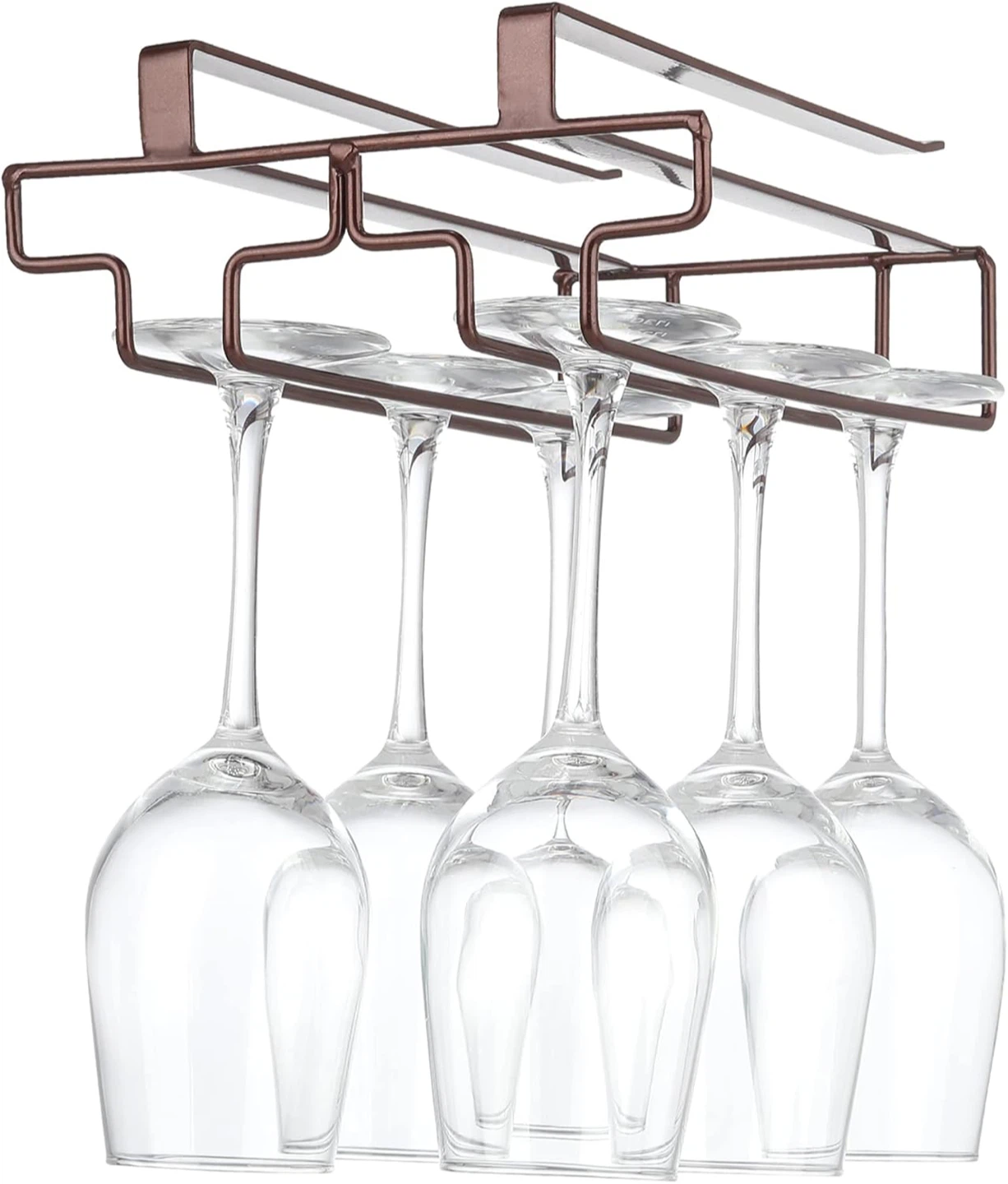 Under cabinet stainless wine glass rack (2+1 rows)