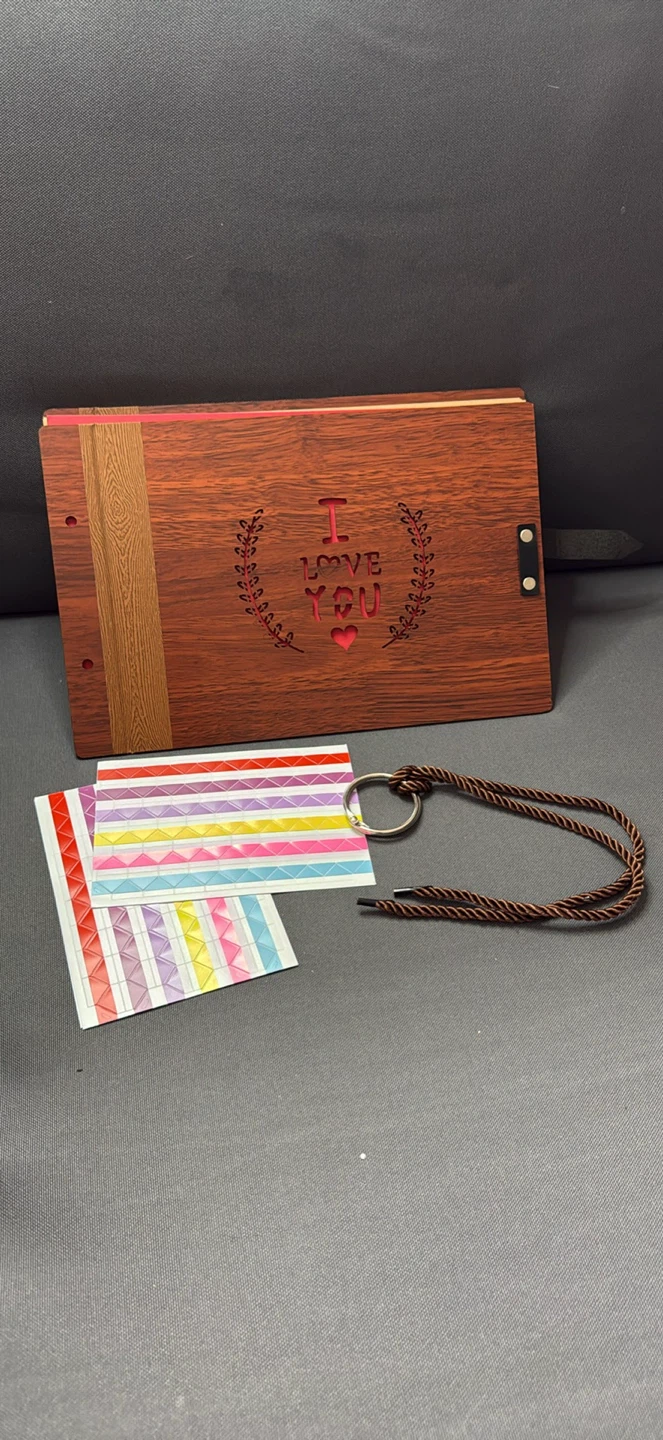 I Love You Wooden Scrapbook Album