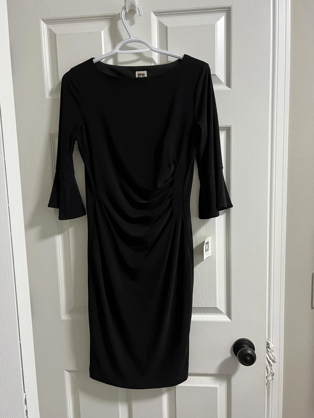 Anne Klein Black Ruched Sheath Dress - Size 4