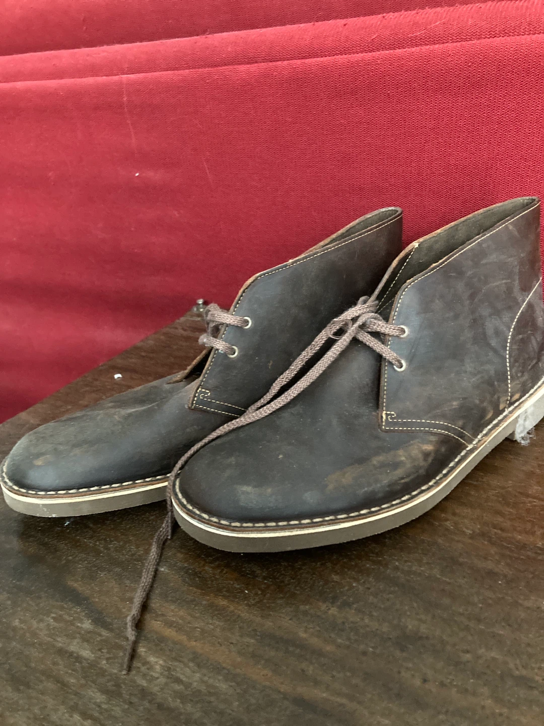 Clarks Men's Desert Boots - Brown Leather - Size 11 - photo 3