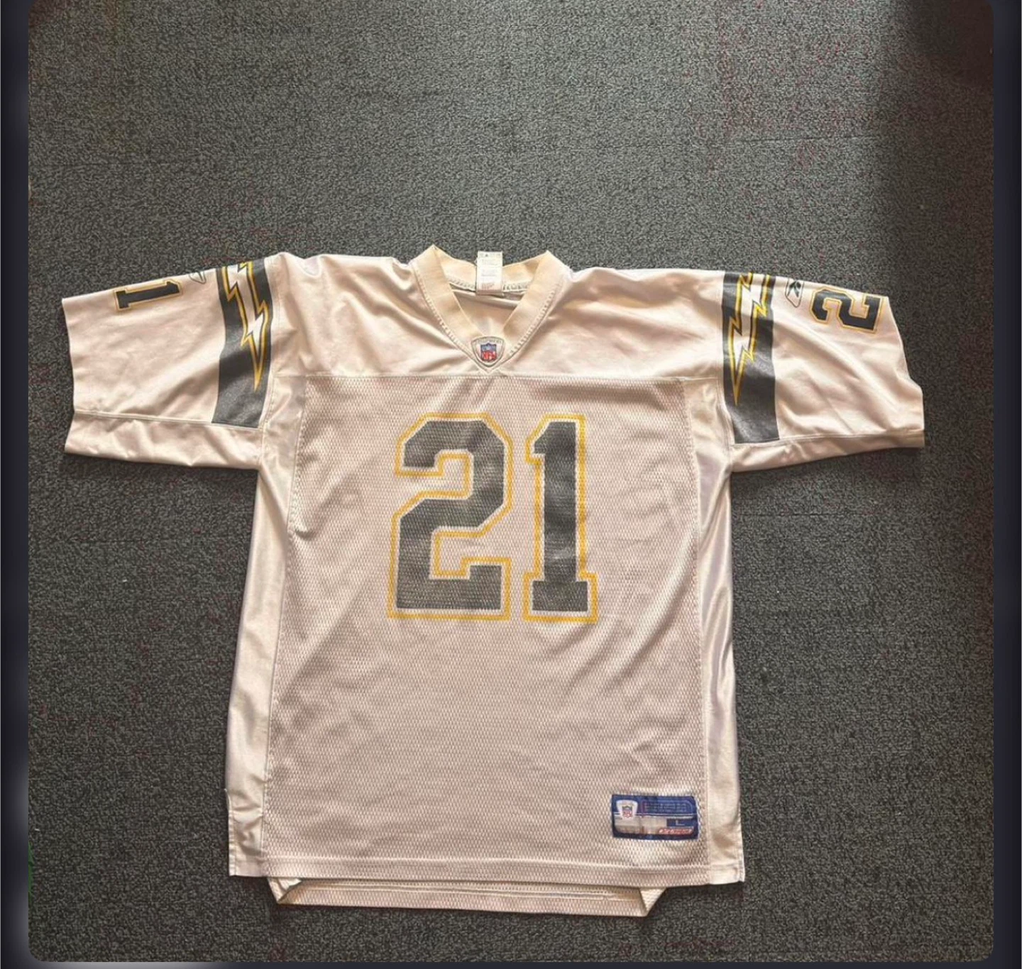 Retro San Diego Chargers LaDainian Tomlinson White jersey.