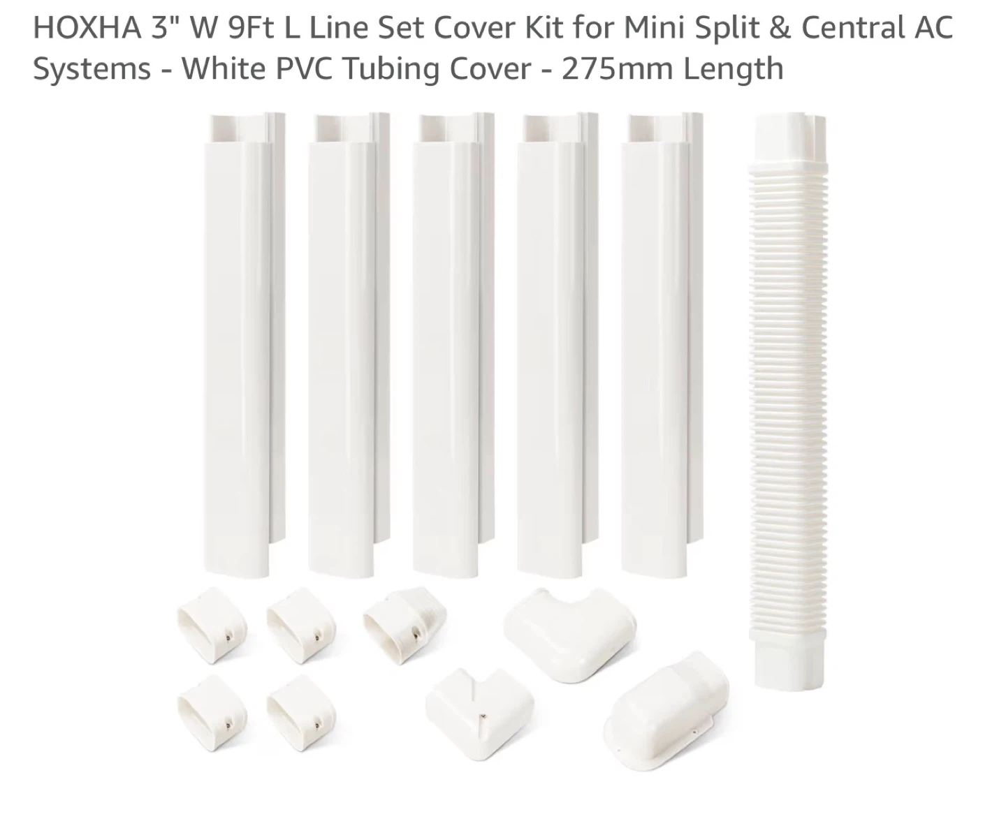 HOXHA AC Line Set Cover Kit - White PVC Tubing AC9