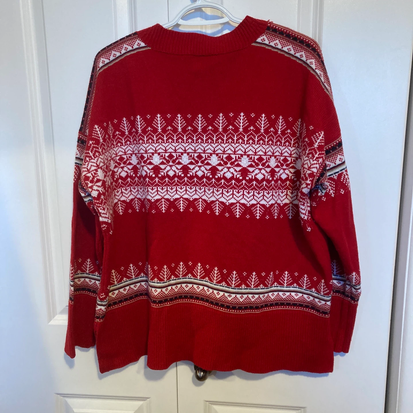 Tommy Hilfiger Red Fair Isle Knit Sweater - Size L - photo 5