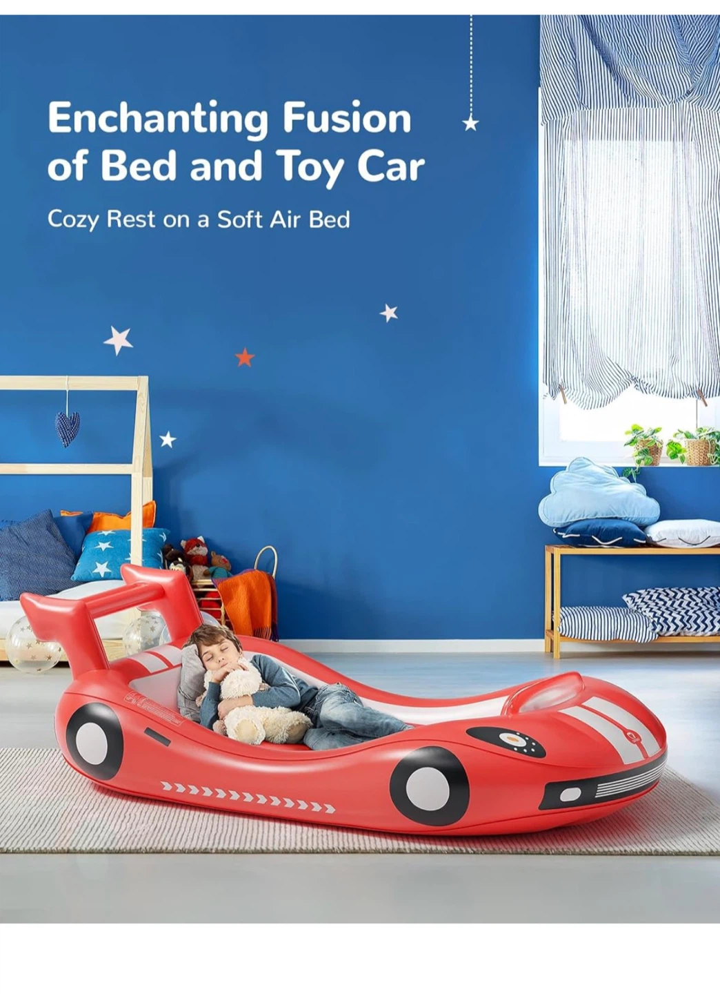 QPAU Inflatable Toddler Travel Bed - Red - photo 4