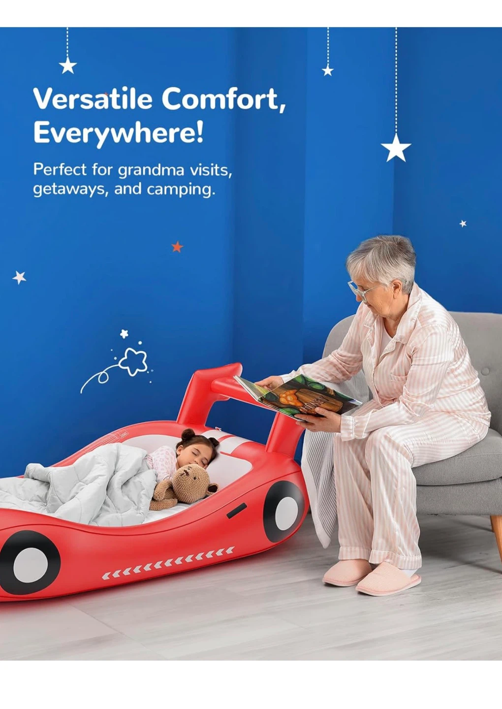 QPAU Inflatable Toddler Travel Bed - Red - photo 5