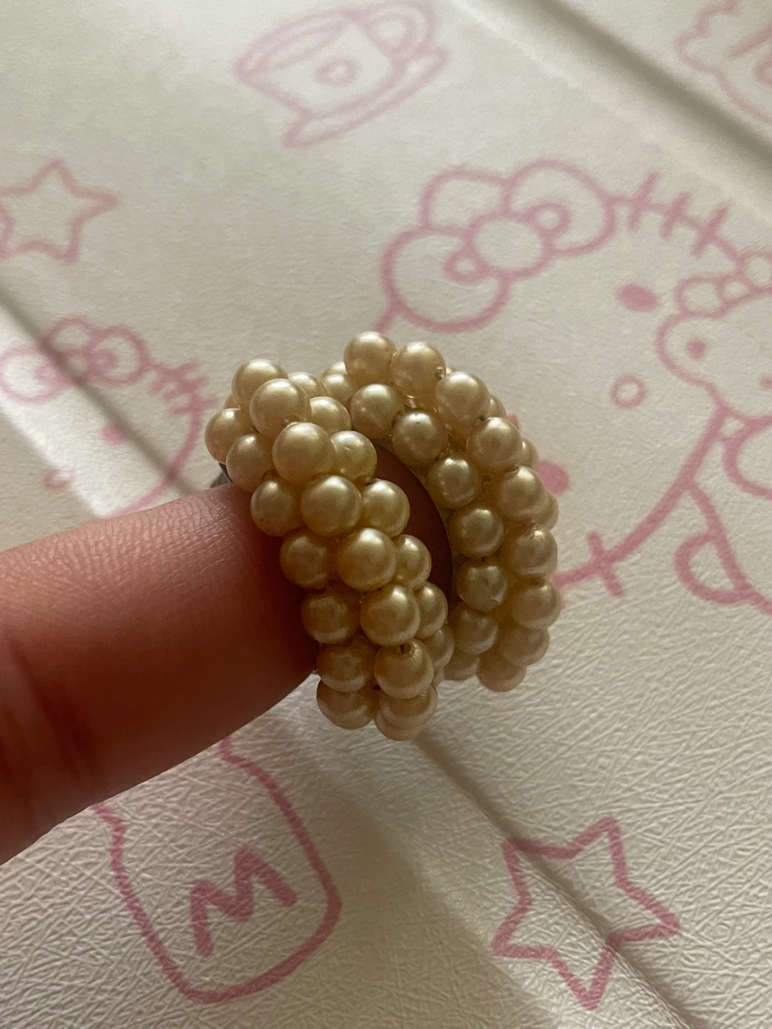 Pearl Hoop Screw-Back Earrings