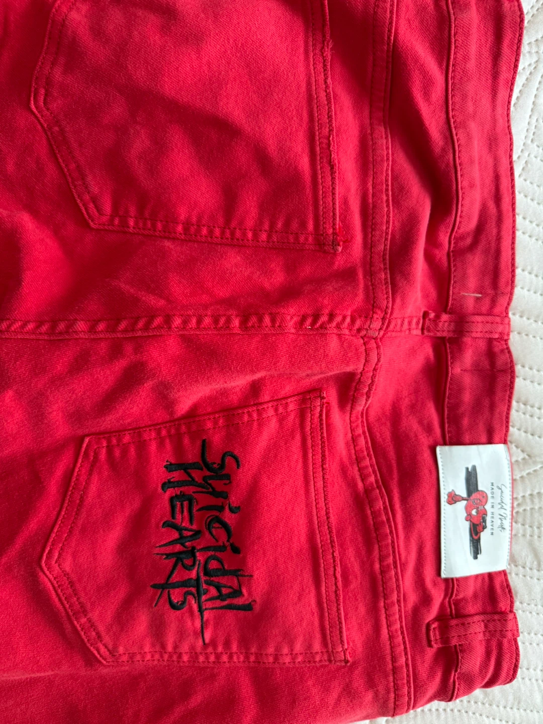 Suicidal Hearts Stacked Jeans RED Size 34 - photo 3