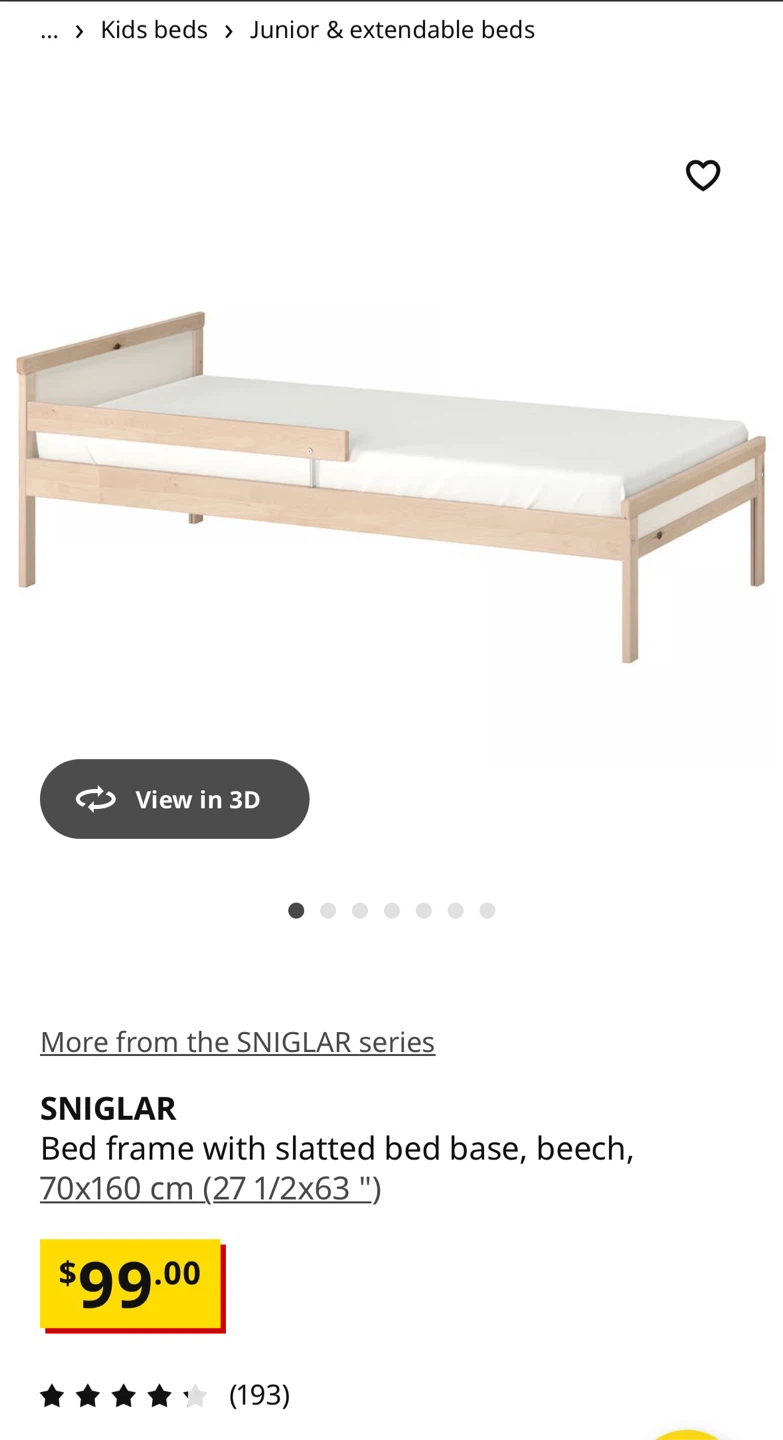 IKEA Sniglar Kid Bed with Guardrail - photo 5