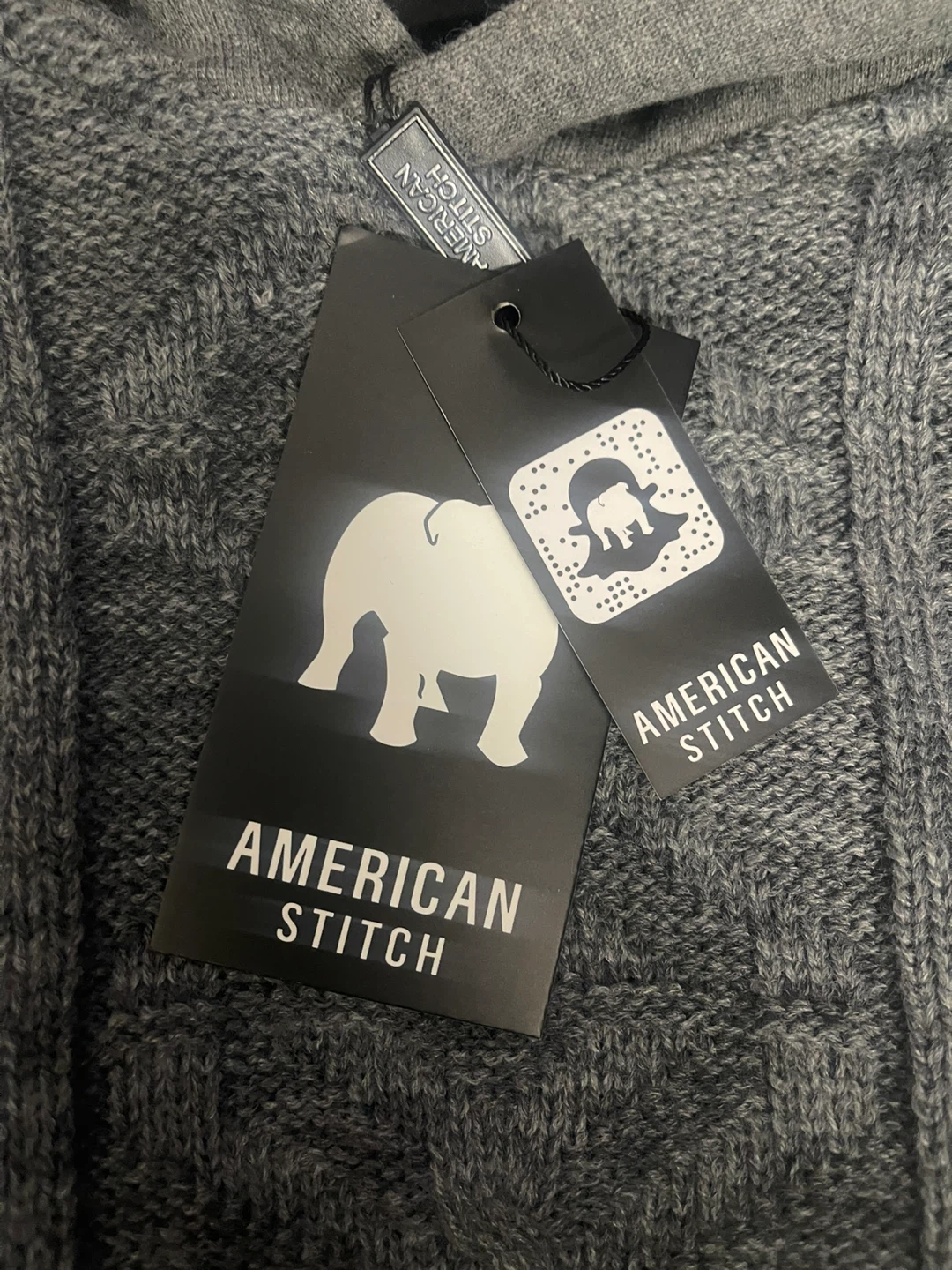 American Stitch Knitted Hoodie Charcoal XL - photo 3