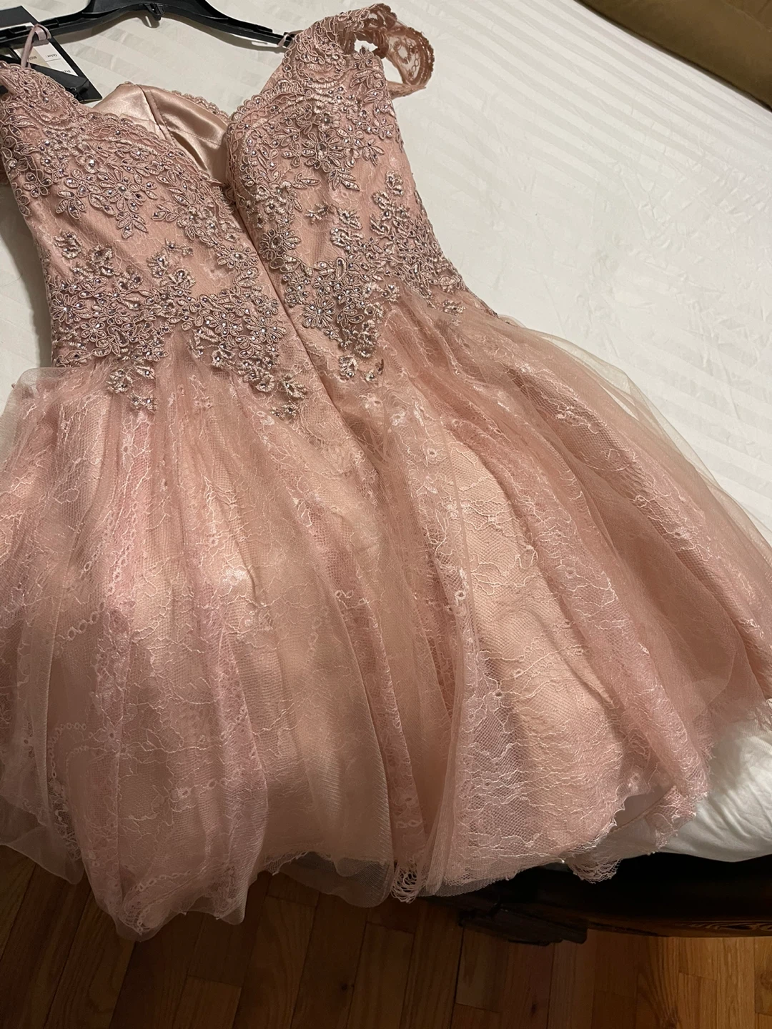 Cinderella Divine Pink Lace Embellished Off-the-Shoulder Dress - photo 2