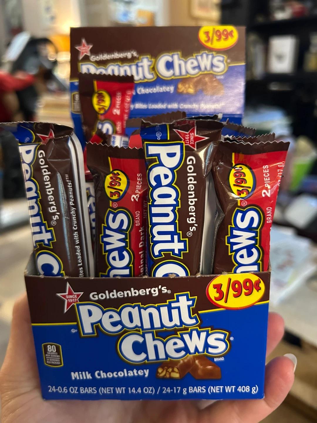 Goldenberg's Peanut Chews - Original Dark - 2 Piece Bars