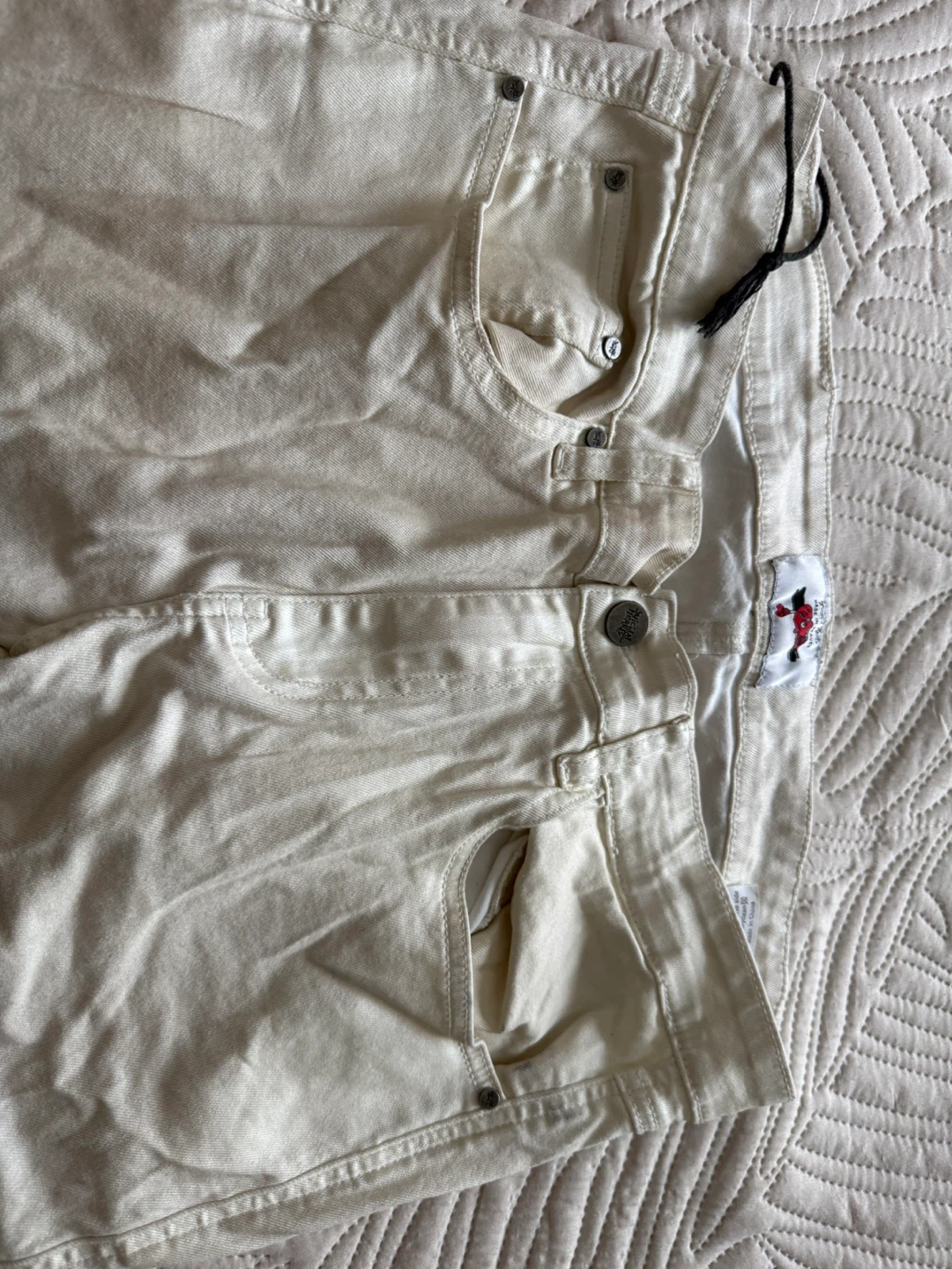 Suicidal Hearts Stacked Cargo Jeans Cream 34 Streetwear - photo 2