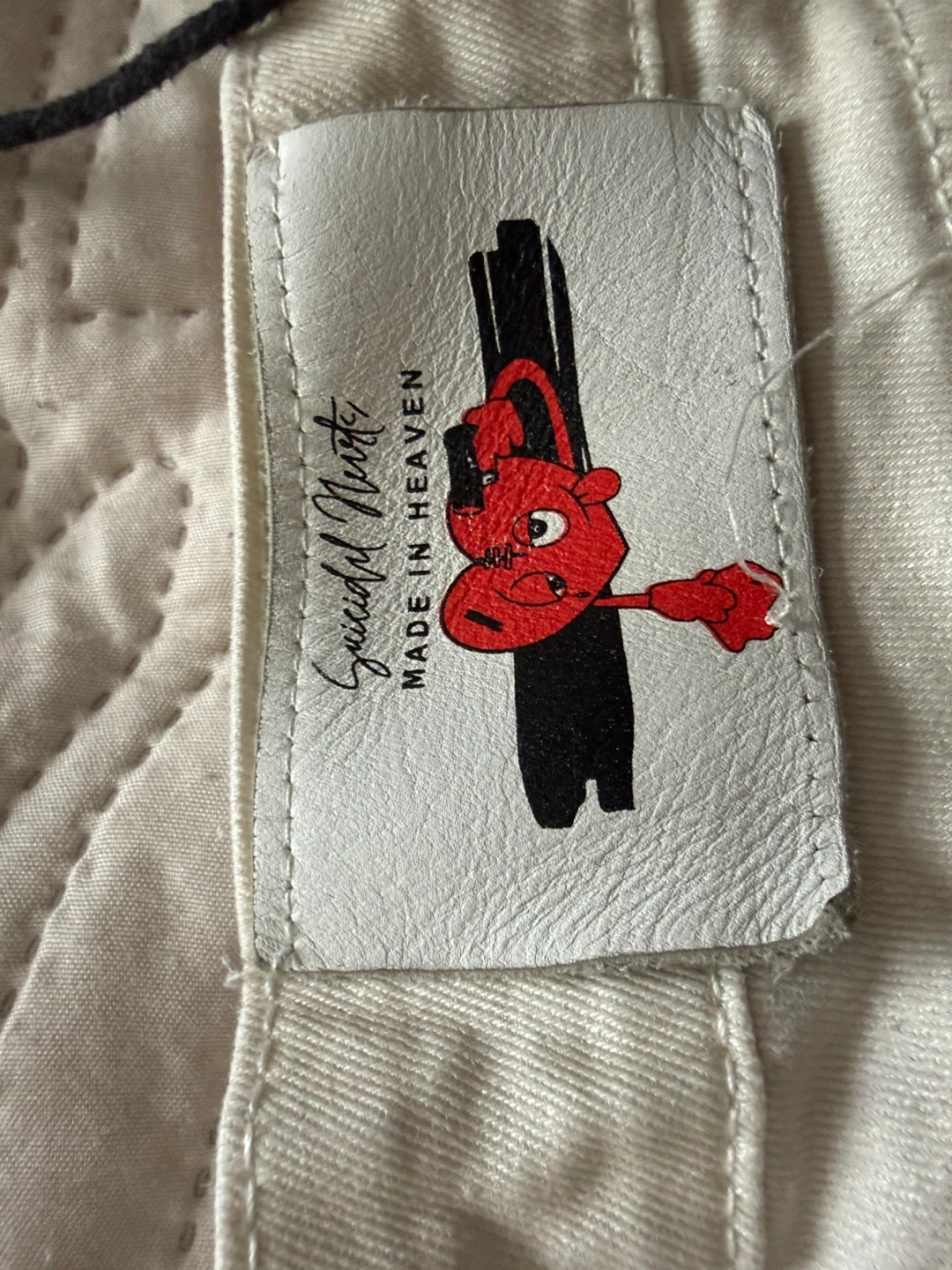 Suicidal Hearts Stacked Cargo Jeans Cream 34 Streetwear - photo 5