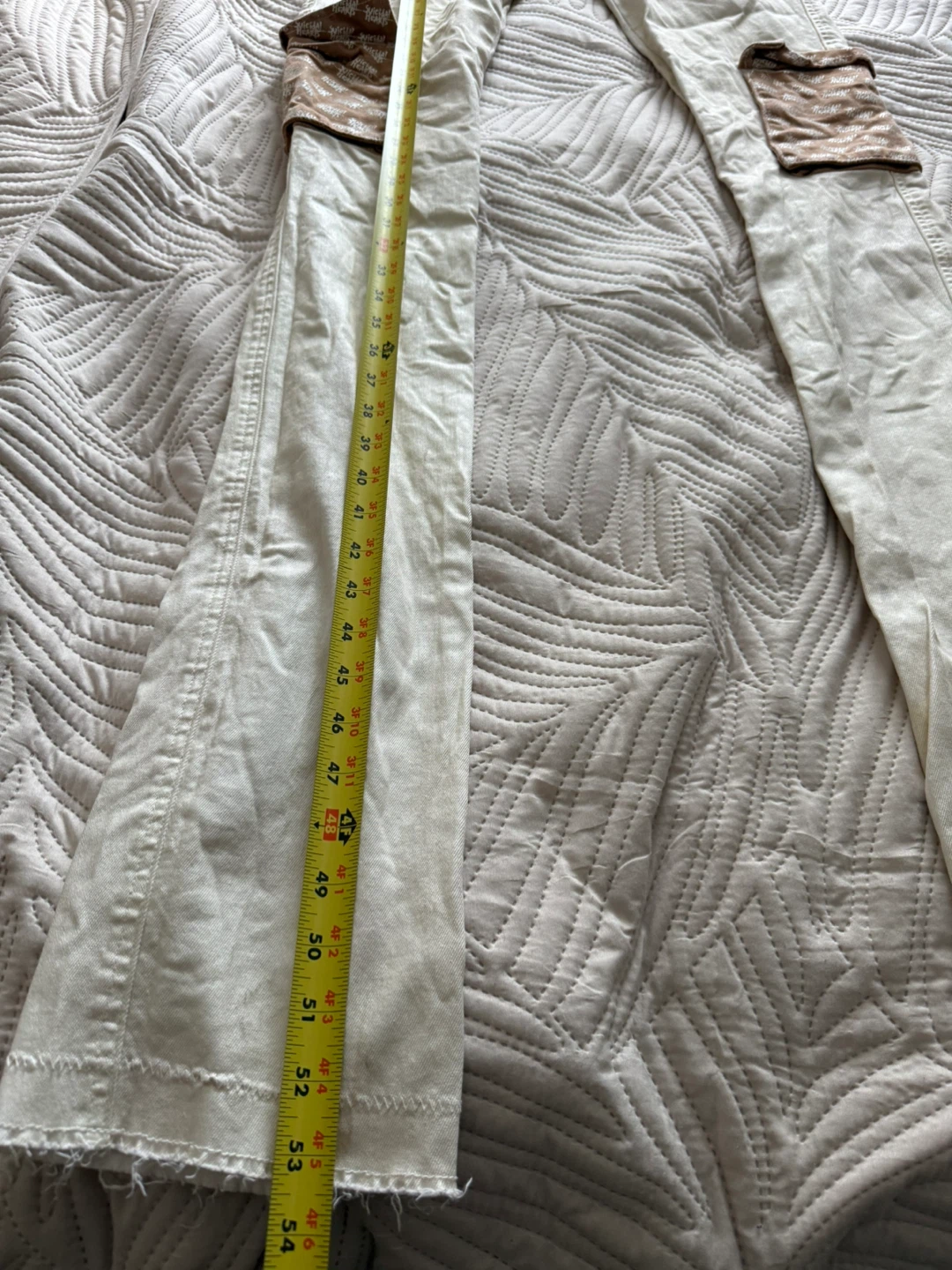 Suicidal Hearts Stacked Cargo Jeans Cream 34 Streetwear - photo 3