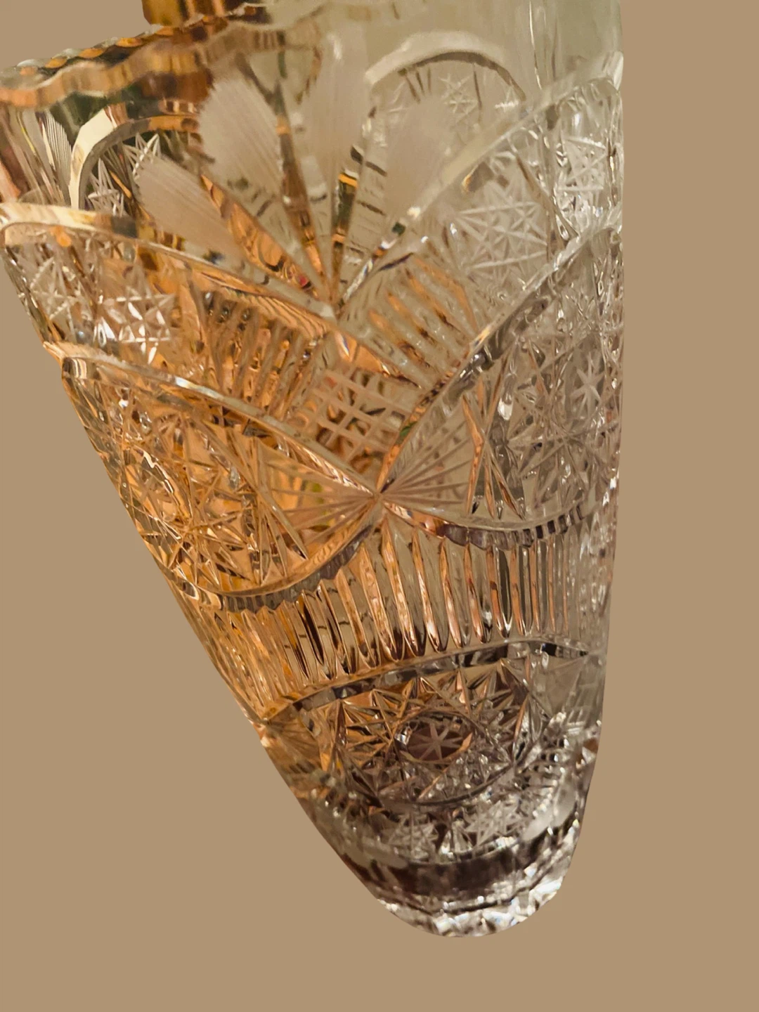 Vintage Hand Cut Crystal Glass Vase - photo 5