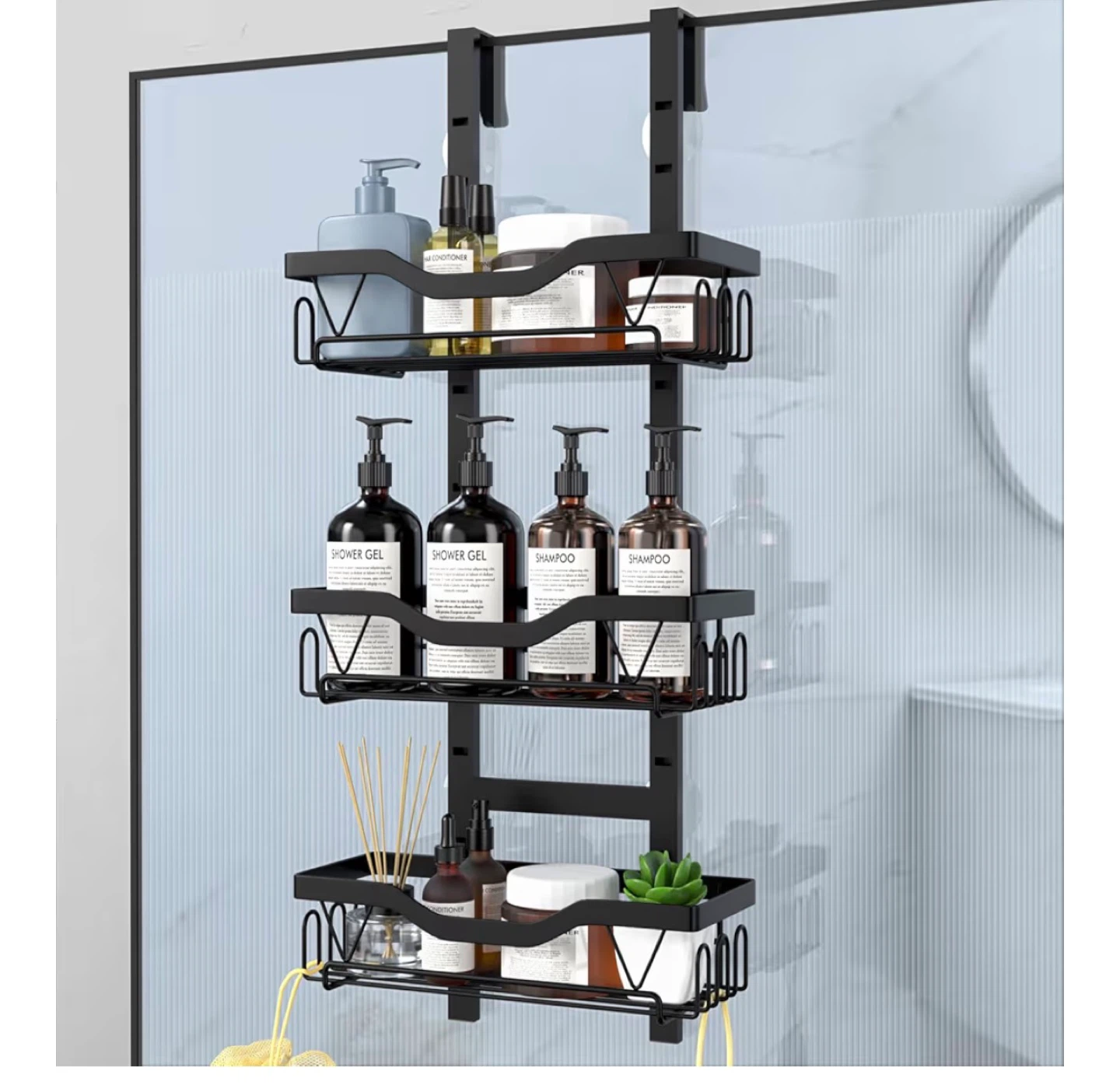 3-Tier Over-the-Door Shower Caddy Organizer - photo 4