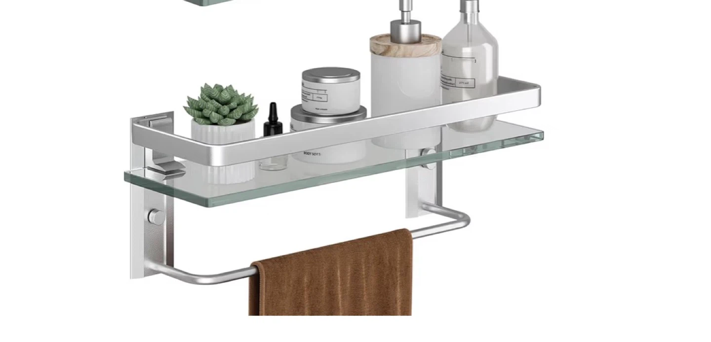DANPOO Bathroom Shelves with Towel Bar - photo 4