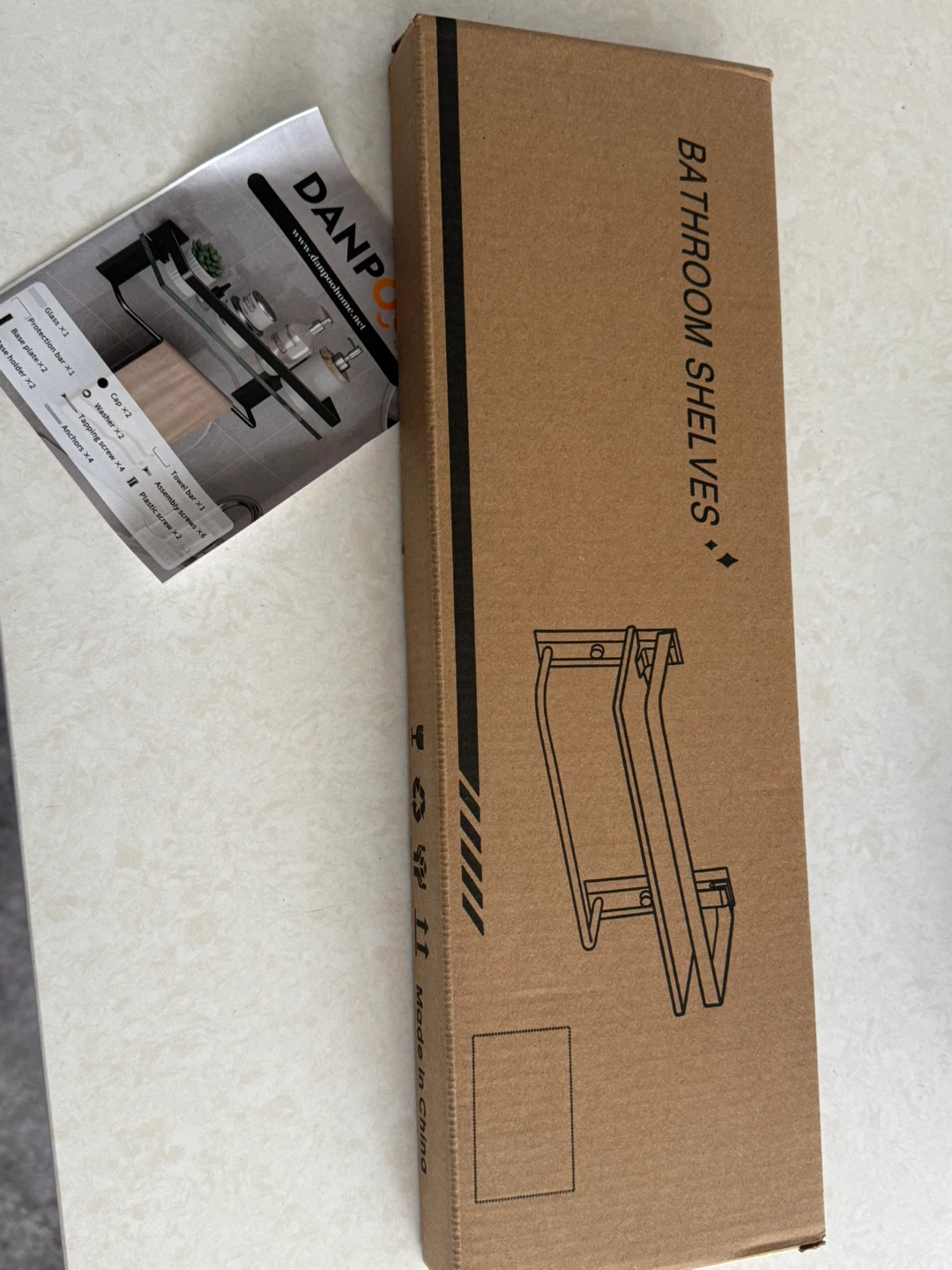 DANPOO Bathroom Shelves with Towel Bar