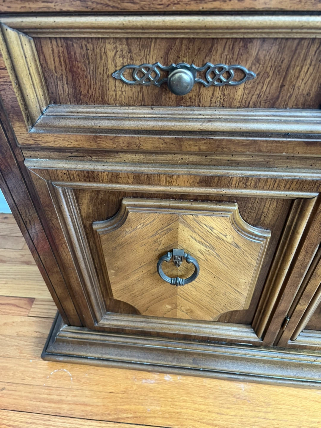 Vintage Wooden China Cabinet with Glass Doors - photo 3