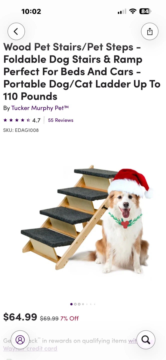 Tucker Murphy Pet Wood Pet Stairs/Steps - Foldable Dog Stairs