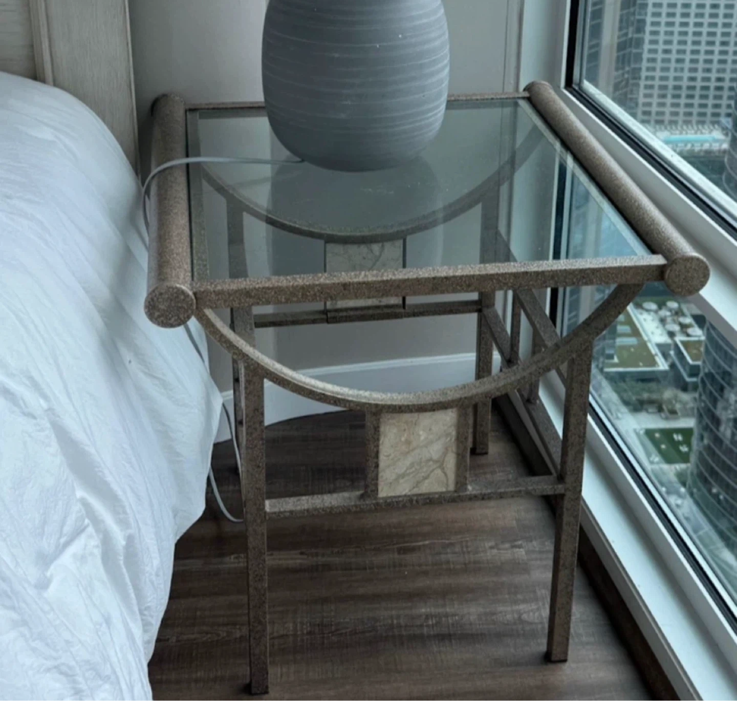 Glass Top End Table