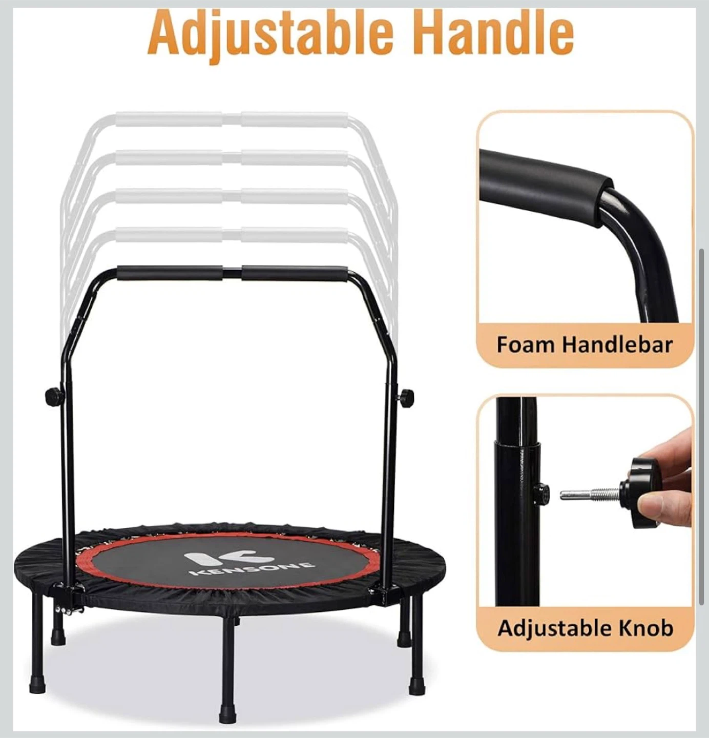 Kensone Foldable Trampoline with Adjustable Handle - photo 3