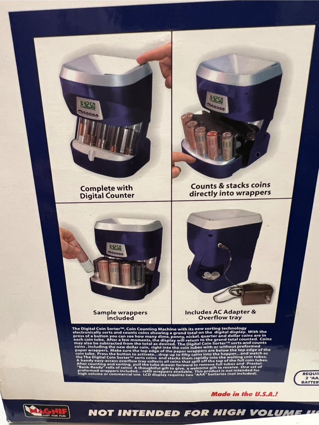 Mag-NIF Digital Coin Sorter - Motorized Electronic Coin Counter - photo 2