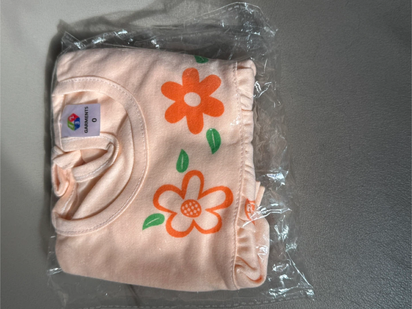 Baby Girls Peach Floral Outfit Size 0