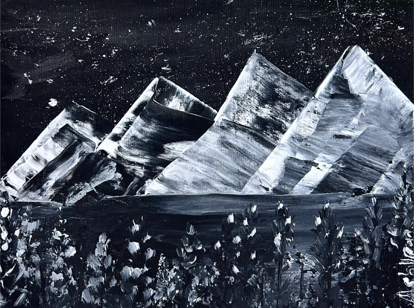 Original Mountain Landscape Acrylic Painting - photo 2