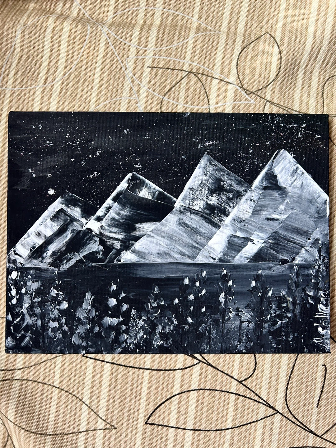 Original Mountain Landscape Acrylic Painting