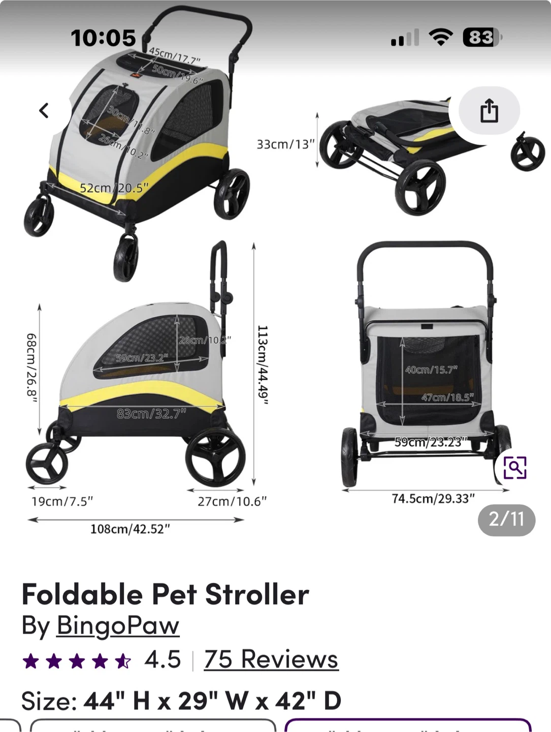 BingoPaw Foldable Pet Stroller - photo 2