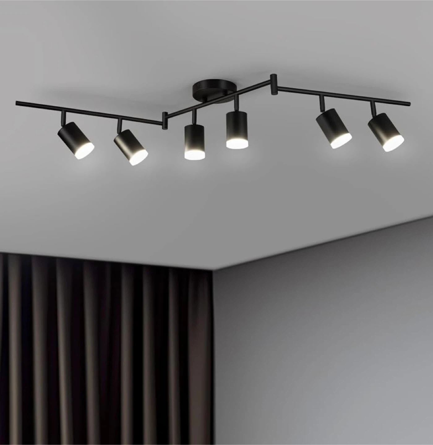 Black 6-Light Track Light Fixture (READ AD)