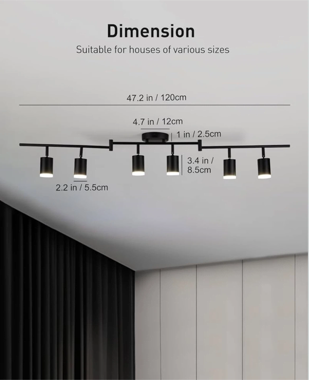 Black 6-Light Track Light Fixture (READ AD) - photo 2