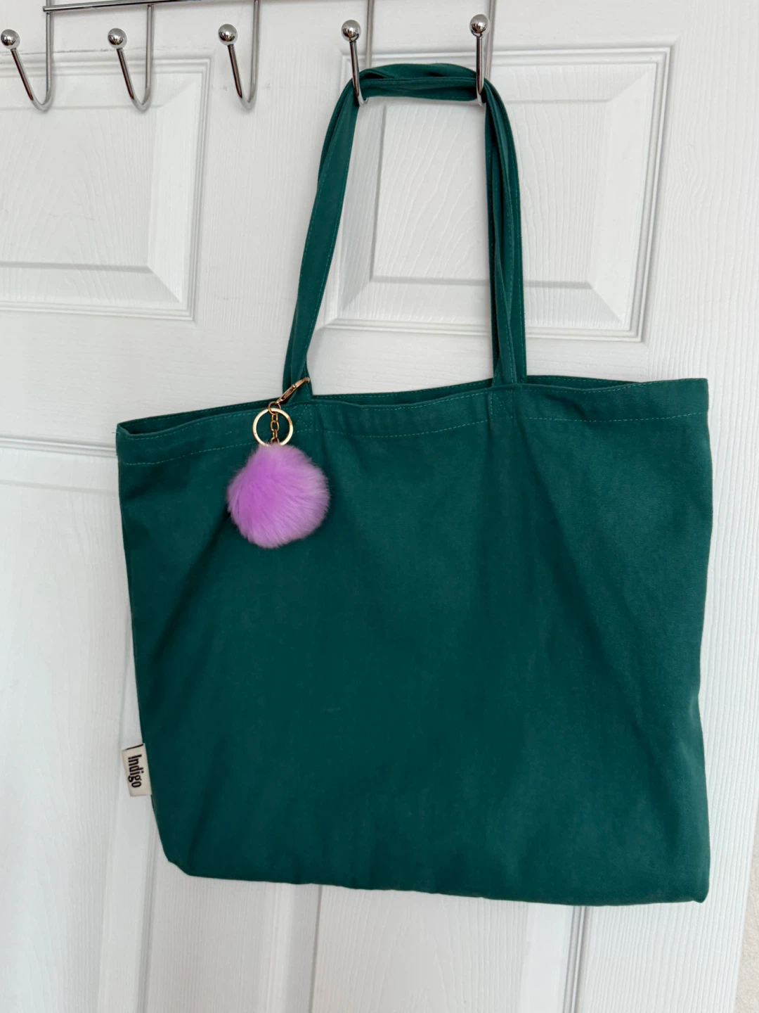 Indigo "I Could Fit So Many Books" Tote Bag with Pom Pom Charm - photo 2