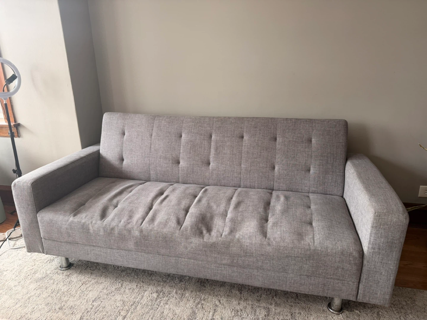 Grey Tufted Sofa - photo 2