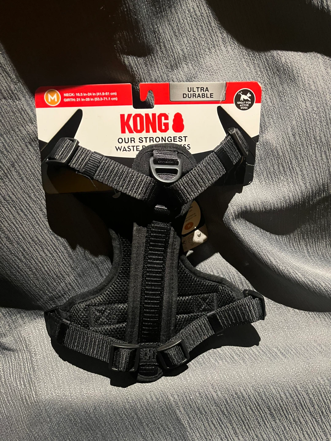 KONG Ultra Durable Black Dog Harness - Size M