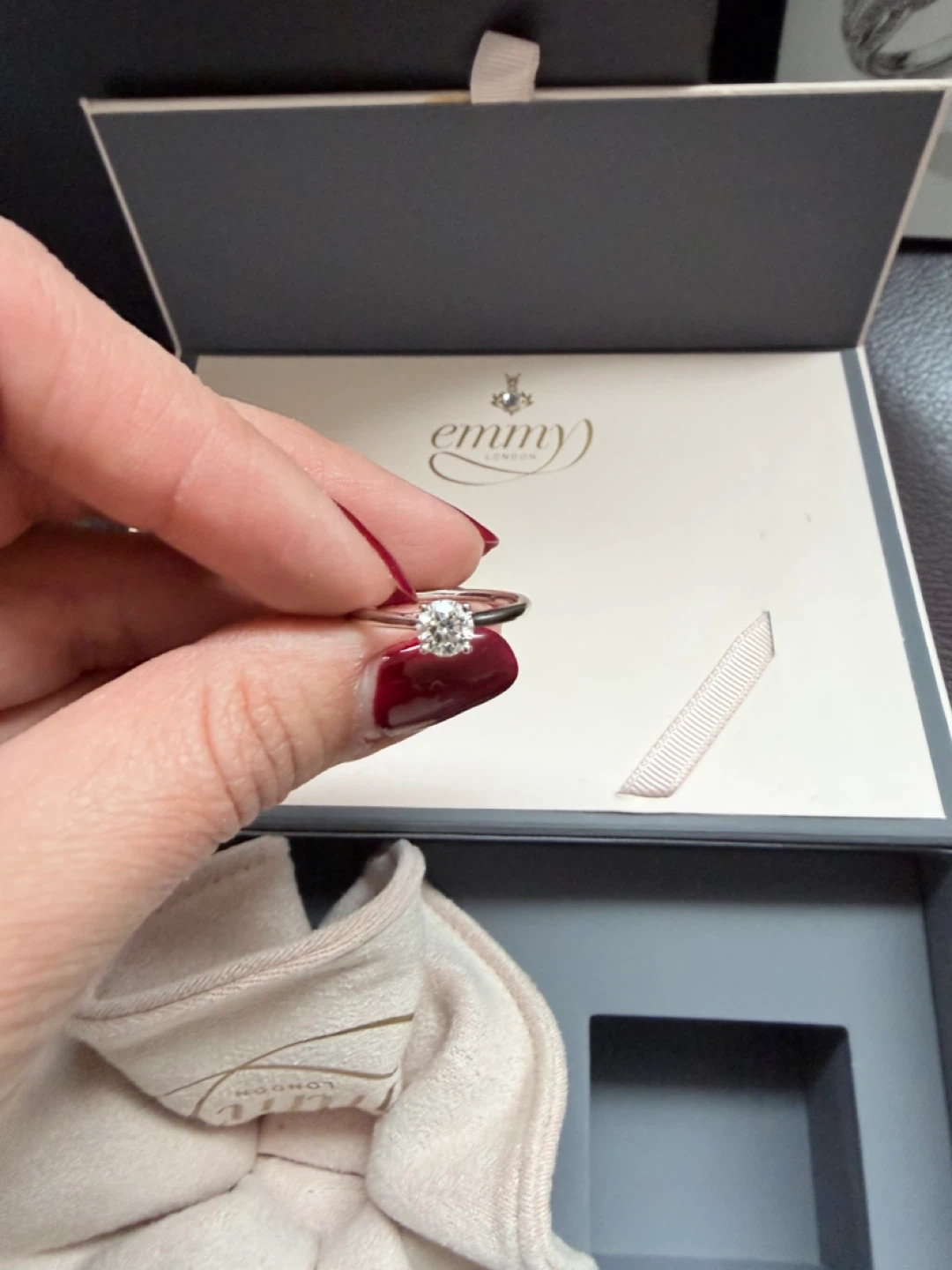 Emmy London 18 Karat White Gold Engagement Ring